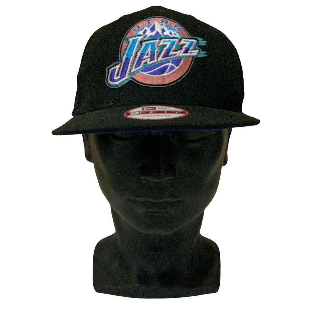 Utah Jazz NBA Basketball Hat Mesh Adjustable Snapback Cap Outdoor Black Logo